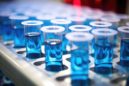 clinical test tubes ready for sample processing, created with generative aiの素材