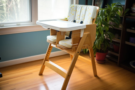 an everyday chair converting into a high chair, created with generative aiの素材