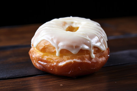 a donut with a perfect smoke ring demonstrating the baking process, created with generative aiの素材