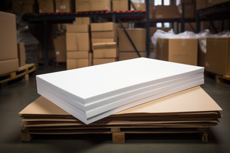 foam sheets next to a shipping box, created with generative aiの素材