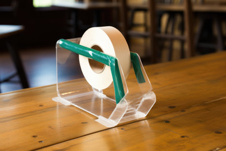 packing tape dispenser on a table, created with generative aiの素材
