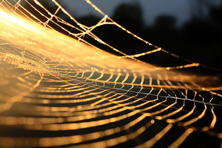 a spider web being spun, created with generative aiの素材