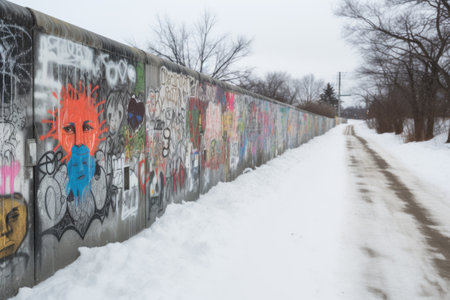 graffiti wall criticizing police, created with generative aiの素材