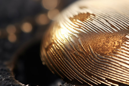 macro of a fingerprint on a bullet shell, created with generative aiの素材