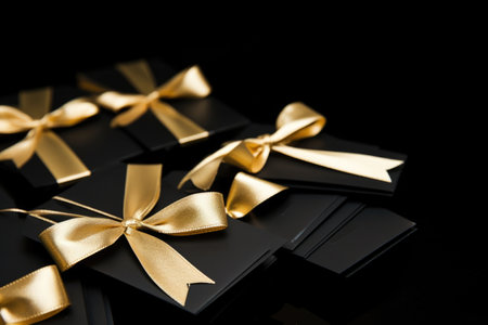 close-up of reduced price tags on a black background, created with generative aiの素材