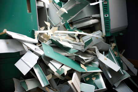 strips of damaged skimming device removed from an atm, created with generative aiの素材