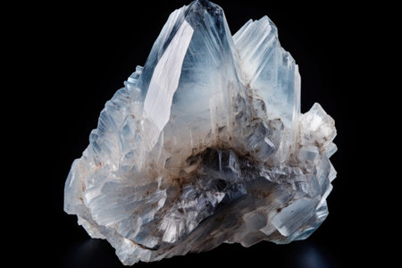 moonstone on a black backdrop illuminated by a soft light, created with generative aiの素材