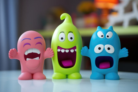 toy figures demonstrating positive and negative emotional reactions, created with generative aiの素材