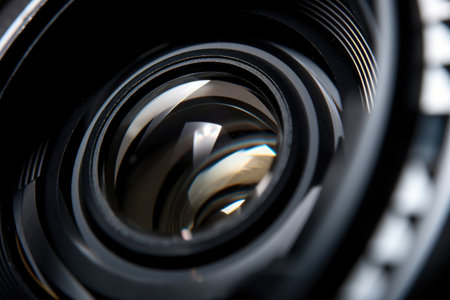 macro shot of a cameras aperture, created with generative aiの素材