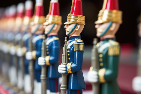 toy soldiers lined up for a mock battle, created with generative aiの素材