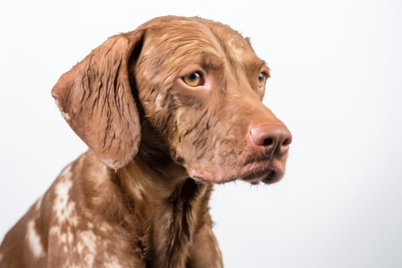 dog with a visible skin condition, created with generative aiの素材
