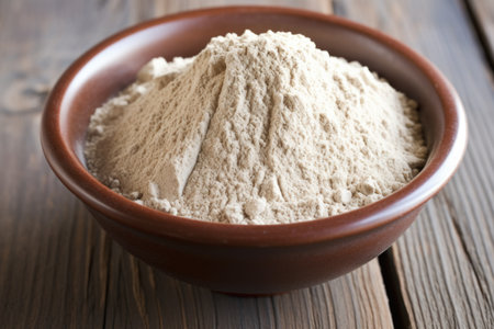 bowl of vegan protein powder, created with generative aiの素材