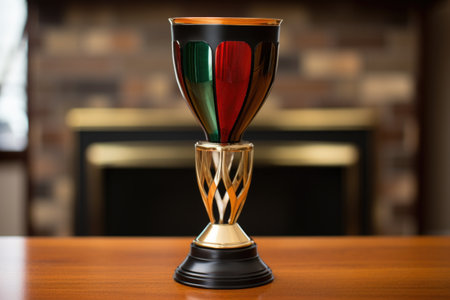 elegant kwanzaa unity cup displayed on a pedestal, created with generative aiの素材