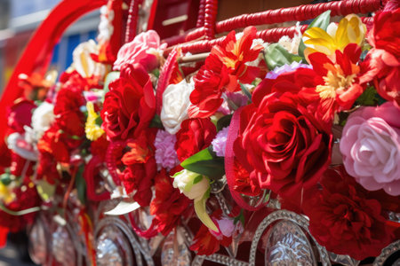 details of a decorated float at a parade, created with generative aiの素材