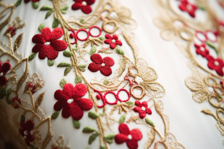 detail of a chasubles intricate embroidery work, created with generative aiの素材