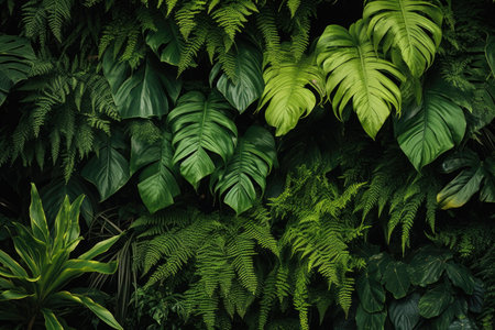 lush green plants in vivid high-quality print, created with generative aiの素材