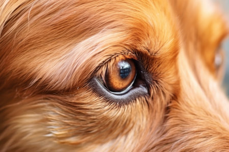 degenerative eye condition in a canine, close up, created with generative aiの素材