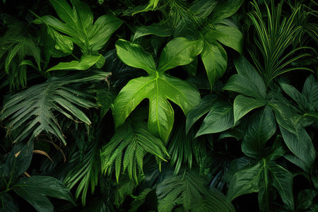 lush green plants in vivid high-quality print, created with generative aiの素材