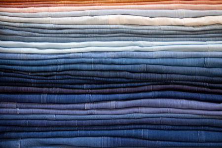 an organized display of different denim textures, created with generative aiの素材