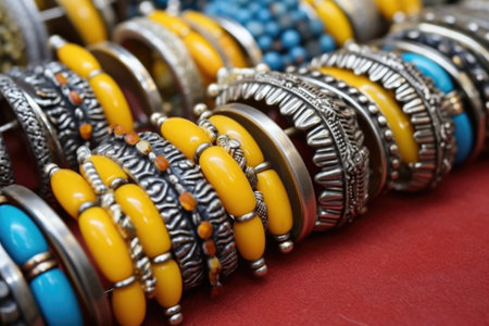 detailed shot of bracelet clasps and hooks, created with generative aiの素材