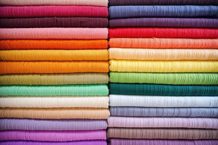 bunch of colorful fabric swatches used for mattress covers, created with generative aiの素材