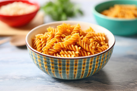 gluten-free toddler pasta in a small bowl, created with generative aiの素材
