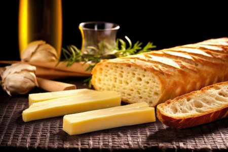 grating cheese on top of a baguette, created with generative aiの素材