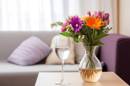 a cohabitation agreement next to a vase with fresh flowers, created with generative aiの素材