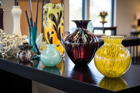 collection of decorative glass art pieces, created with generative aiの素材