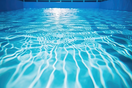 swimming pool lanes with clear blue water, created with generative aiの素材