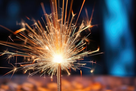 sparklers burning with tiny, vivid sparks, created with generative aiの素材