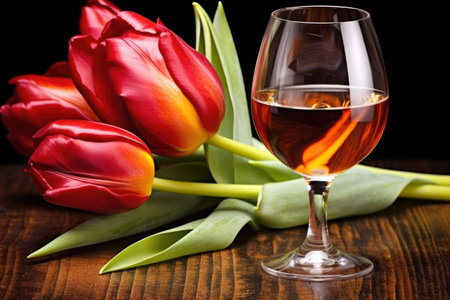 shot of whisky in a tulip-shaped glass, created with generative aiの素材