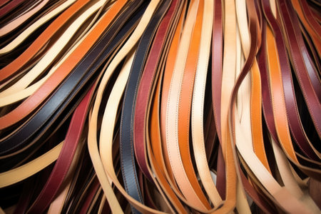 leather strips for saddle decoration, created with generative aiの素材