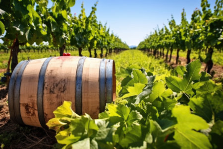 barrel plant with private selection oak barrels, created with generative aiの素材