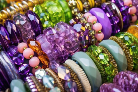 detailed snap of different bracelet making techniques, created with generative aiの素材