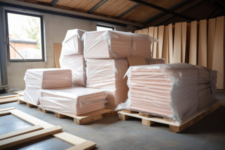insulation materials prepared for installation in a house, created with generative aiの素材