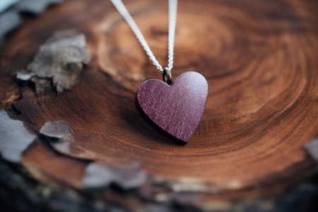 heart-shaped pendant put on an ethical will paper, created with generative aiの素材