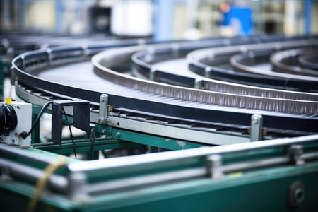 conveyor belt with unfinished dslr bodies, created with generative aiの素材