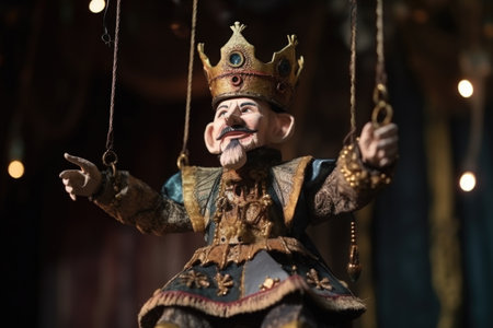 elaborately detailed marionette dressed as a king, created with generative aiの素材