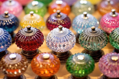 macro shot of dresser knobs meticulously displayed, created with generative aiの素材