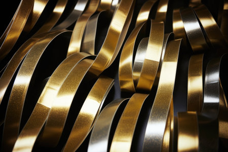 film strips arranged in a curling pattern, created with generative aiの素材