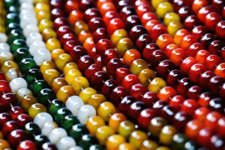 a detailed photograph of bead looming, created with generative aiの素材