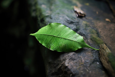 a green leaf among faded ones, created with generative aiの素材