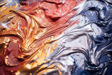 detailed shot showing the consistency of mixed metallic paint, created with generative aiの素材
