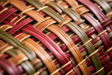 up close macro shot of weaving texture on a pannier, created with generative aiの素材