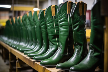 picture showing various stages of boot production, created with generative aiの素材