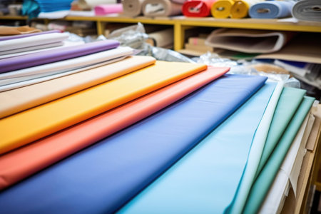 patterns paper on table for athletic wear production, created with generative aiの素材