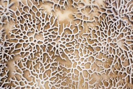 top view of a bleached coral maze structure, created with generative aiの素材