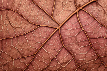 dry autumn leaf veins macro photography, created with generative aiの素材