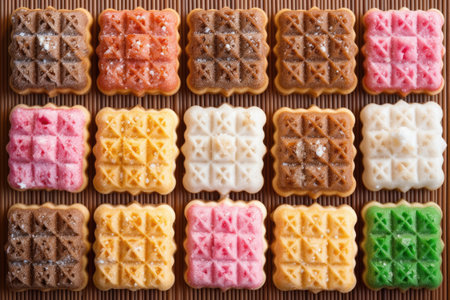 square patterns on a waffle, created with generative aiの素材